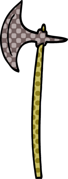 Bir insan tarafından çizilmiş ortaçağ baltası.