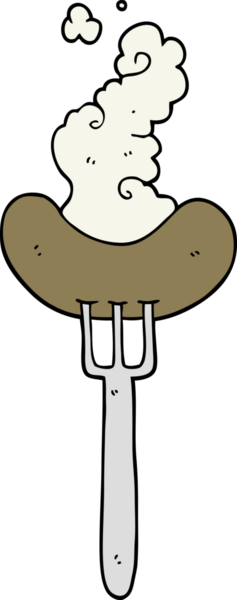 Bir insan tarafından çizilmiş çatallı sosis.