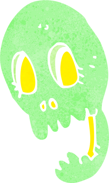 Bir insan tarafından çizilmiş komik bir kafatası.