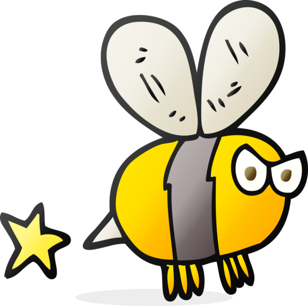 Bir insan tarafından çizilmiş serbest çizim kızgın arı.