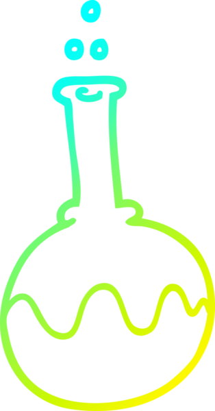 Bir insan tarafından çizilmiş bir karikatür bilim deneyinin soğuk gradyan çizimi