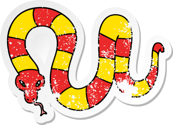 İnsan eliyle çizilmiş garip bir çizgi film yılanının sıkıntılı çıkartması.