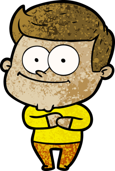 Bir insan tarafından çizilmiş mutlu bir adam.