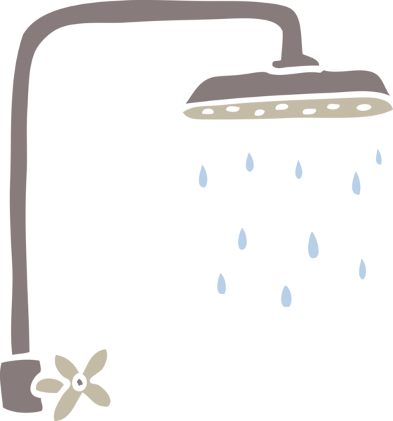 Bir insan tarafından çizilmiş düz renk karikatür duş başlığı