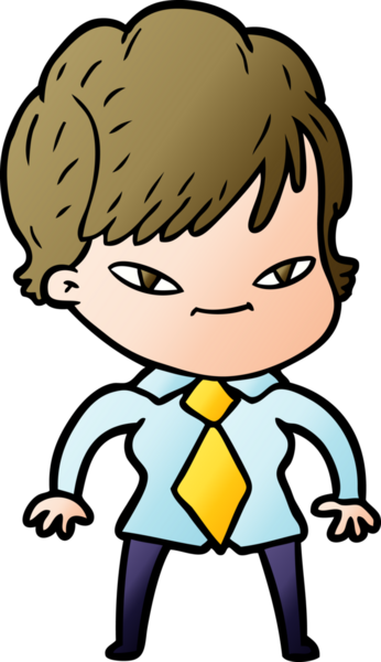 Bir insan tarafından çizilmiş mutlu bir kadın.