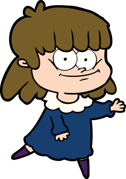 Bir insan tarafından çizilmiş gülümseyen bir kadın.