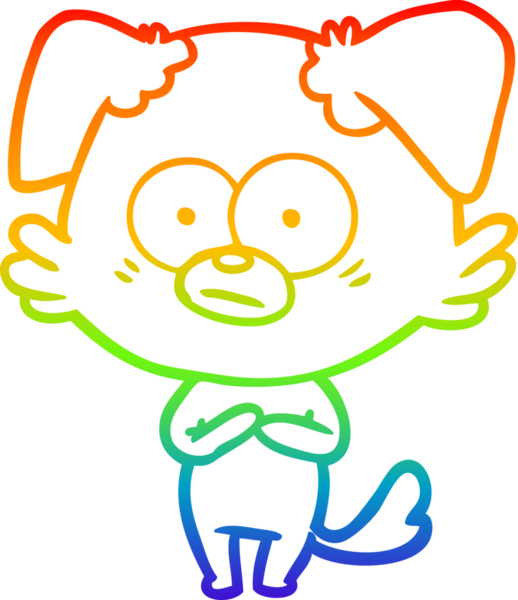 gökkuşağı gradyan çizimi bir insan tarafından çizilmiş sinirli bir köpek çizgi filmi