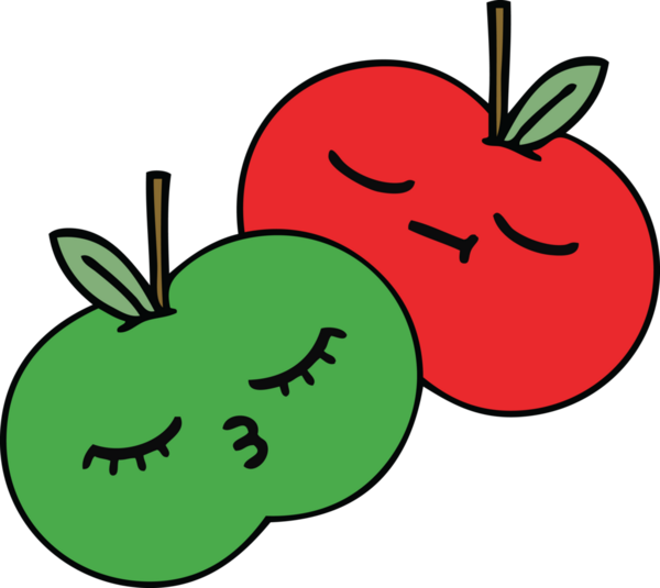 Bir insan tarafından çizilmiş elma karikatürü.