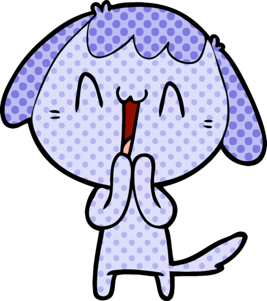 Bir insan tarafından çizilmiş şirin bir çizgi film köpeği.