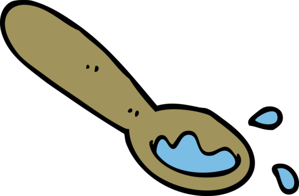 Bir insan tarafından çizilmiş yemek kepçesi.