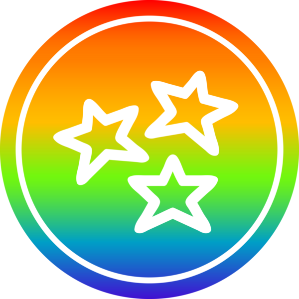 Bir insan tarafından çizilmiş gökkuşağı gradyanı ile dairesel simgeyi şekillendirir