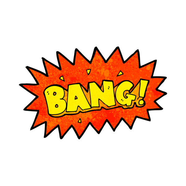 bir insan tarafından çizilen çizgi film patlaması