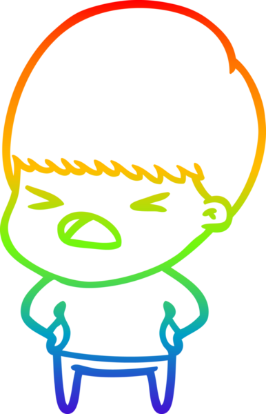 gökkuşağı gradyan çizgi çizimi bir insan tarafından çizilmiş stresli bir adam