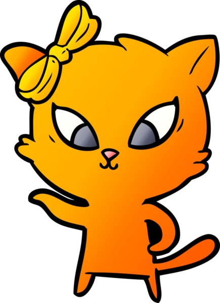 Bir insan tarafından çizilmiş çizgi film kedisi.