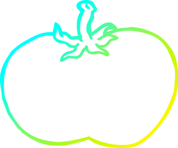 Bir insan tarafından çizilmiş bir domatesin soğuk çizgi çizimi