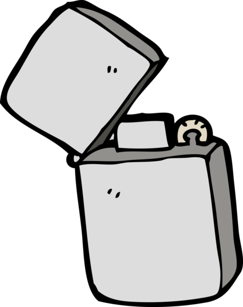 bir insan tarafından çizilmiş bir metal çakmak.