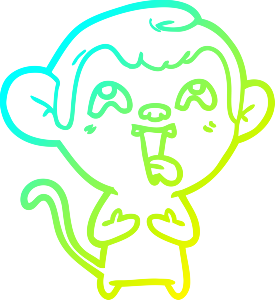 Bir insan tarafından çizilmiş çılgın bir çizgi film maymunu çizimi