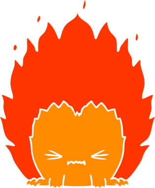 Düz renkli çizgi film karakteri bir insan tarafından çizilmiş.