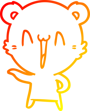 Bir insan tarafından çizilmiş gülen kutup ayısı karikatürü.