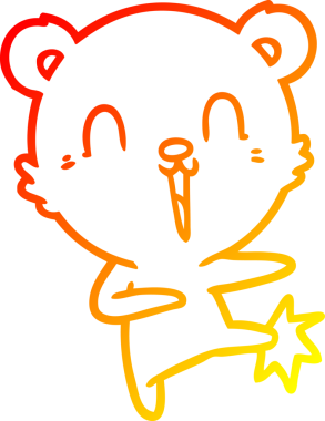 Bir insan tarafından çizilmiş mutlu bir kutup ayısının sıcak çizgi çizimi