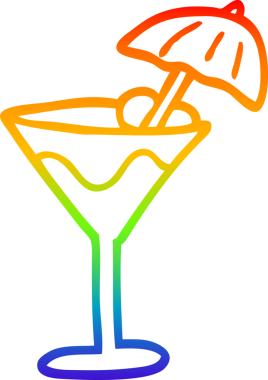 gökkuşağı gradyan çizgi çizimi bir insan tarafından çizilmiş bir karikatür kokteyli