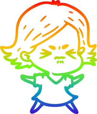 Bir insan tarafından çizilmiş kızgın bir karikatür çizimi.