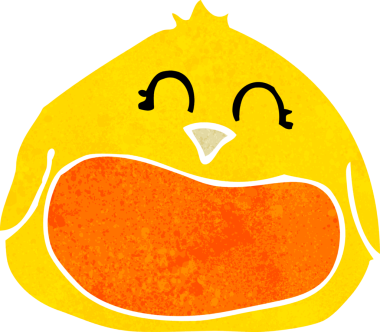 Bir insan tarafından çizilmiş şişman bir kuş.