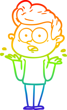 Bir insan tarafından çizilmiş gökkuşağı gradyan çizgi çizimi.