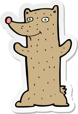 Bir insan tarafından çizilmiş komik bir ayının çıkartması.