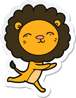 Bir insan tarafından çizilmiş koşu aslanının çıkartması.