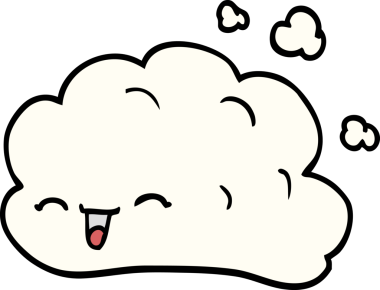 Bir insan tarafından çizilmiş mutlu bir bulut