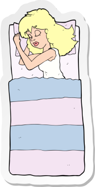 Bir insan tarafından çizilmiş uyuyan bir kadının çıkartması.