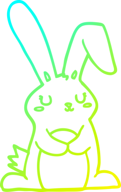 Bir insan tarafından çizilmiş bir çizgi film tavşanı çizimi