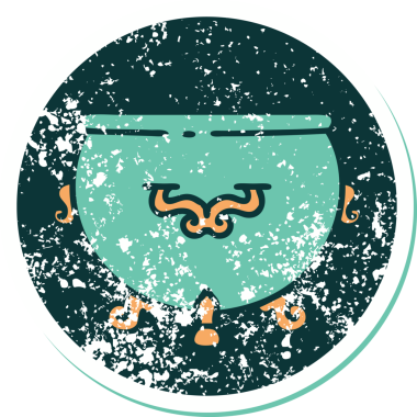 Bir insan tarafından çizilmiş bir kazanın sembolik dövmeli görüntüsü