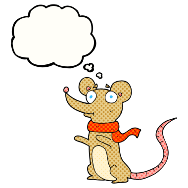 Bir insan tarafından çizilmiş serbest çizim baloncuk çizgi film faresi