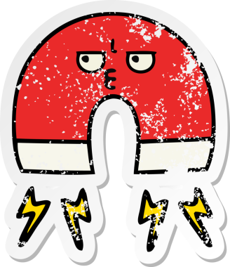 Bir insan tarafından çizilmiş şirin bir karikatür mıknatısı.