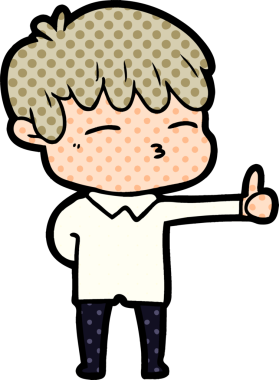 Bir insan tarafından çizilmiş meraklı bir çocuk.