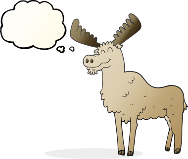 Bir insan tarafından çizilmiş serbest çizim baloncuk çizgi film geyiği.