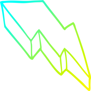 Bir insan tarafından çizilmiş bir karikatür desenli yıldırım çizimi.