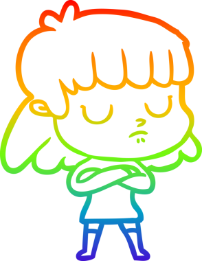 gökkuşağı gradyan çizgi çizimi bir insan tarafından çizilmiş ilgisiz bir kadın