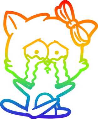 gökkuşağı gradyanı çizimi bir insan tarafından çizilmiş çizgi film kedisi