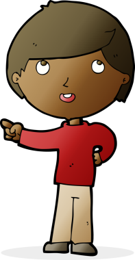 Çizgi film çocuğu bir insan tarafından çizilmiş.