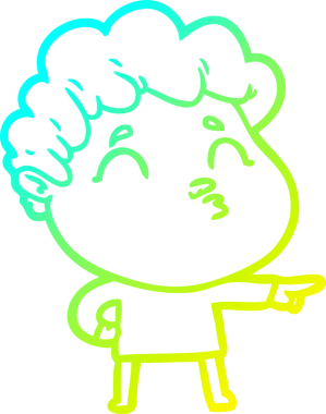 Bir insan tarafından çizilmiş soğuk çizgi film karakteri çizimi.