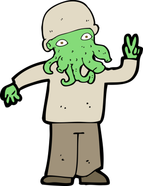 Bir insan tarafından çizilmiş karikatür.