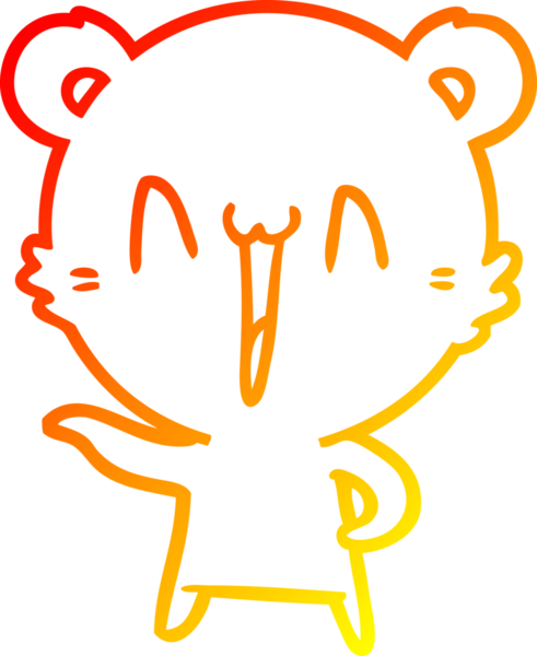 Bir insan tarafından çizilmiş gülen kutup ayısı karikatürü.