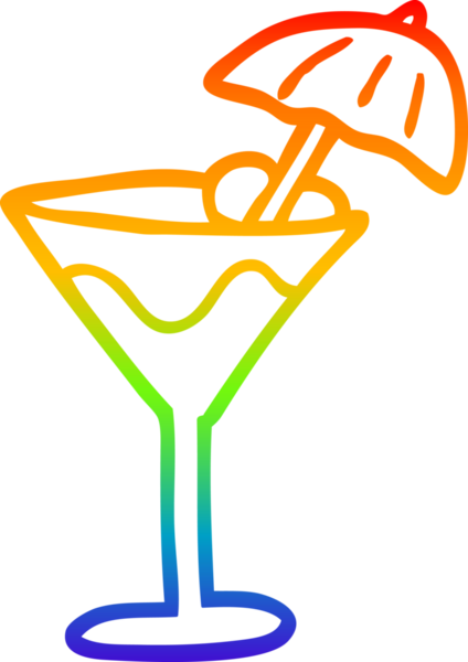 gökkuşağı gradyan çizgi çizimi bir insan tarafından çizilmiş bir karikatür kokteyli