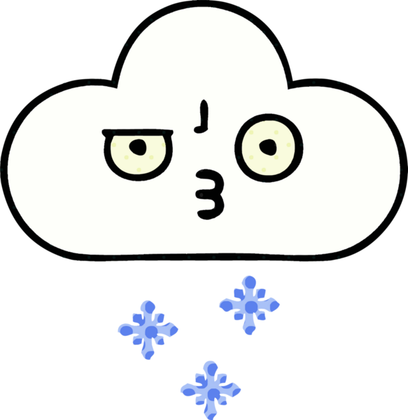 Bir insan tarafından çizilmiş bir kar bulutu çizgi filmi.