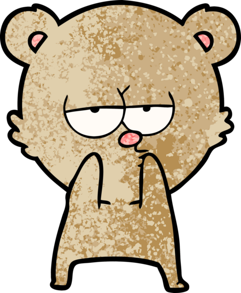 Bir insan tarafından çizilmiş sıkılmış ayı çizgi filmi