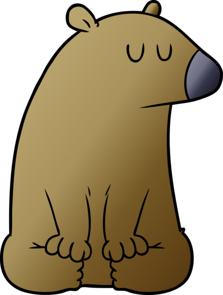 Bir insan tarafından çizilmiş çizgi film ayısı.