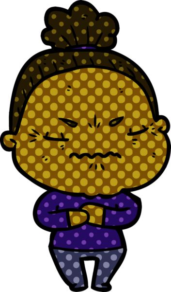 Çizgi film bir insan tarafından çizilmiş yaşlı bir kadın tarafından rahatsız edildi.